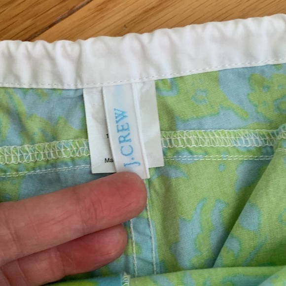 J. Crew Drawstring Pull-On Multicolor Neon Blue/ Neon Green Water/Swim Shorts - Picture 2 of 7